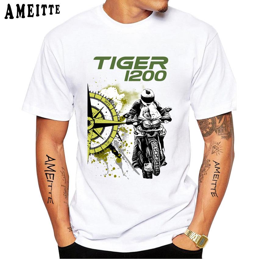 Новая летняя мужская футболка с коротким рукавом Тигр 800 900 1200 Rally Moto Classic Спортивная футболка для езды на мотоцикле Белая Повседневная футболка для мальчиков