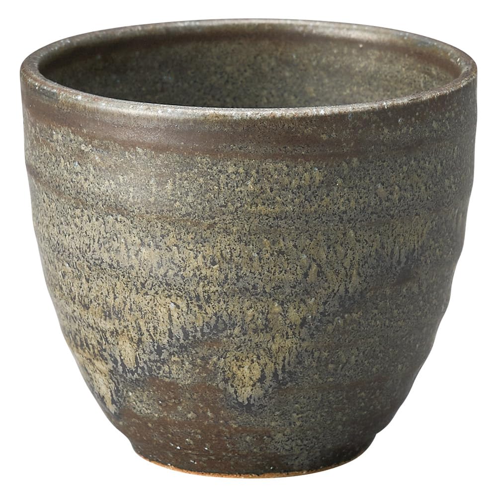 Marui Seito Shigaraki Ware Hechimon 300ml Black Teacup, Capacity, Kiln-Tempered, MR-3-4494