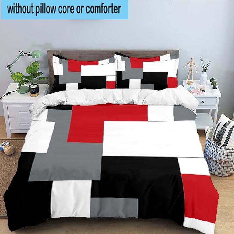 Abstract Geometric Composition 3pcs Bedding,Including 1pc Duvet Cover And 2pcs Pillowcases Perfect for Christmas,Ideal for Bedroom, Dormitory
