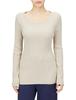 Gelato Pique Ribbed Pullover Size BEG F Women's PWNT224272,