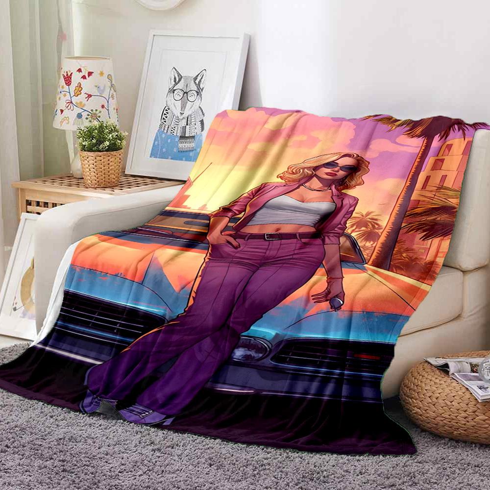 City Vibe Flannel Blanket Throw Blanket Soft Warm Sofa Bed Camping Home Decor Unique Christmas Gift C9211641
