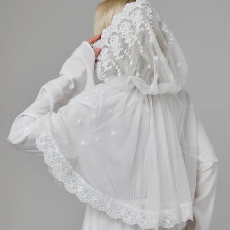 Кружевной тюрбан-вуаль с вышивкой, шарф для латинской мессы, головной убор, головной платок для девичника, для религиозных церковных мероприятий, собраний