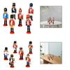 6x Wooden Nutcracker Figures Fireplace Bedroom Christmas Hanging Decorations