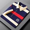 Summer Men 'S Polo Shirts Lapel Men 'S Short -Sleeved T -Shirts Men 'S Fashion Striped Tops