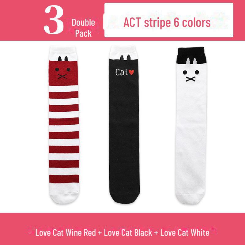 Весенние и осенние гольфы для девочек с милым рисунком - гольфы средней длины для детей и младенцев