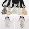 Faux Crystal Neckties Luxury Metal Inlaid Diamond Fine Workmanship Corsage Weddings Parties Accessories