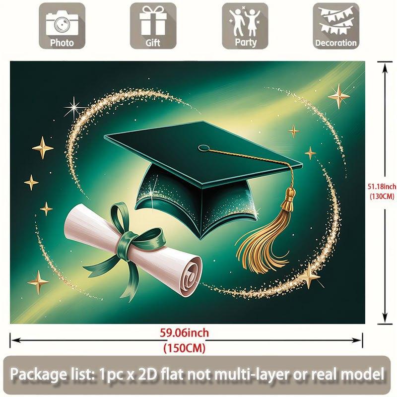 One item, a graduation cap and diploma with glitter powder, suitable for parties, coming-of-age ceremonies, and formal e