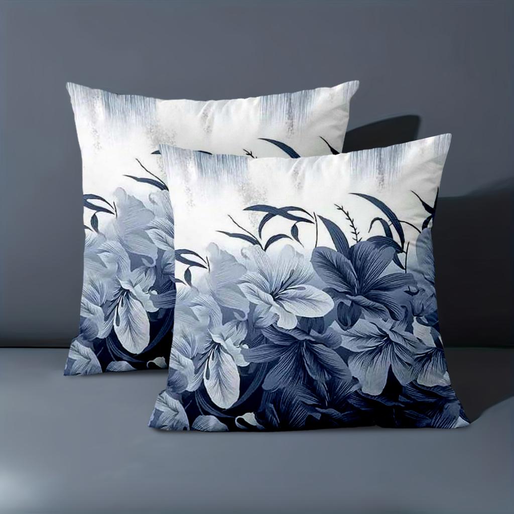 1 pieces -2D flat printing Blue and White Floral Patterned Decorative Throw Pillows Polyester pillowcase, sofa  cushion cov