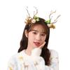 Обруч для волос Светодиодная рождественская повязка на голову Светодиодная светящаяся повязка на голову Милая повязка на голову с оленьими ушками и рогами Девочка
