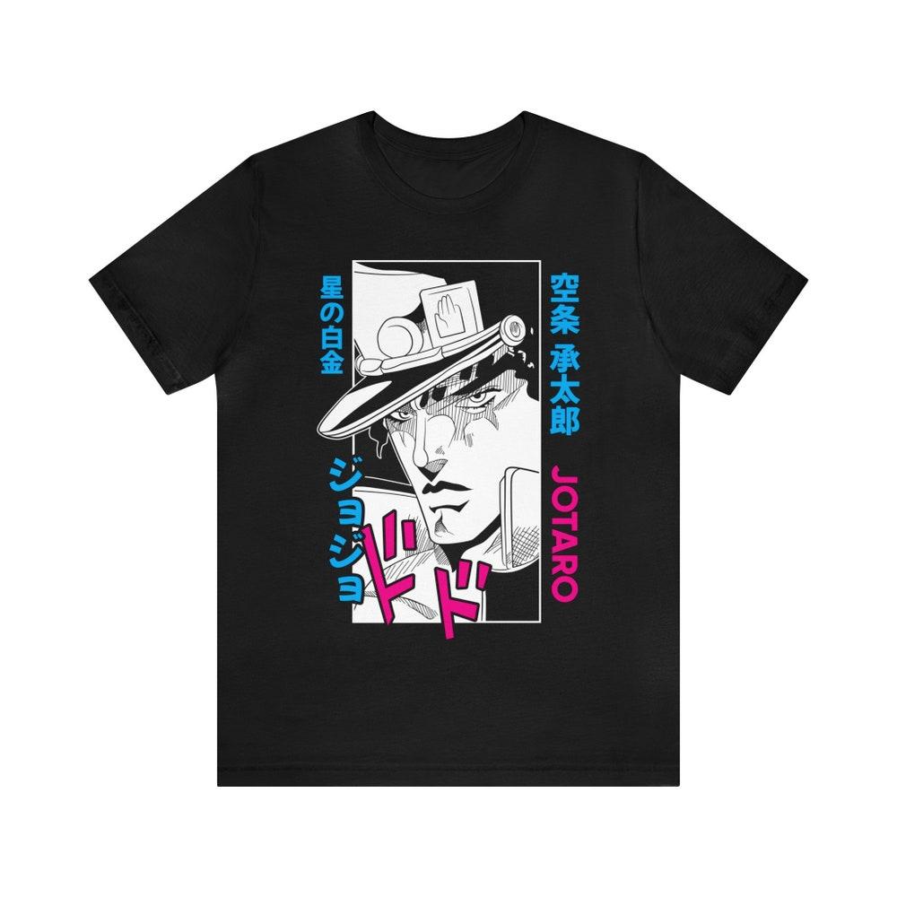 Аниме JoJo's Bizarre Adventure Футболка 2026 Лето Новая100 Узор Jotaro Kujo унисекс Короткий рукав Хип-хоп свободная рубашка Y2K