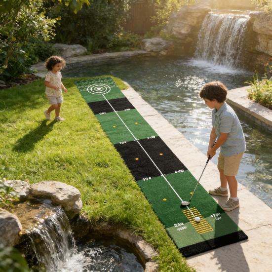 Коврик для гольфа, складной паттинг-грин, коврик для практики паттинга для помещений и улицы с противоскользящей подложкой для использования дома, в офисе, комнате, на заднем дворе