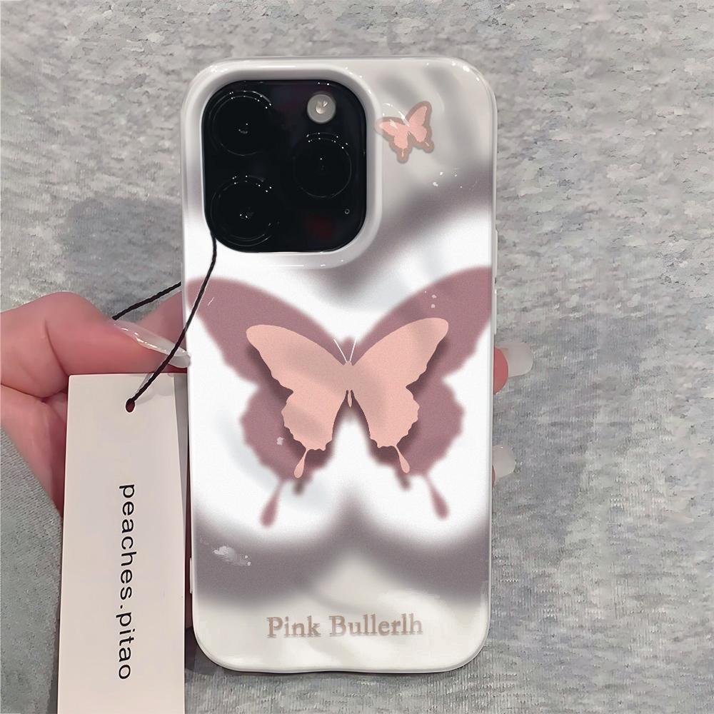 Fashion Dyeing Butterfly Phone Case For IPhone 17 16 15 14 13 12 11 Pro MAX 16 15 14 Plus Shockproof Bumpper Cover Case Funda