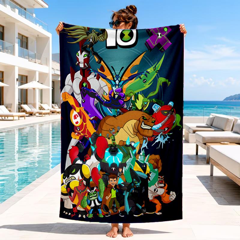 Alien heroes Beach Towel, Microfiber Beach Towel, Perfect For Pool, Beach, Travel, Home Decor Beach Party Fan gifts
