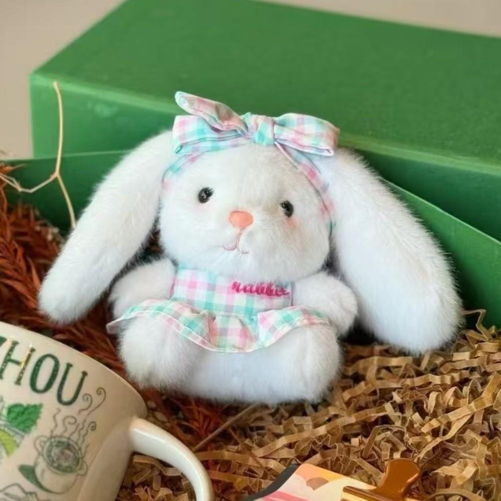 Bow Easter Stuffed Bunny Keychain Creative Rabbit Pendant Bag Charm Plush Toy Key Ring Companion