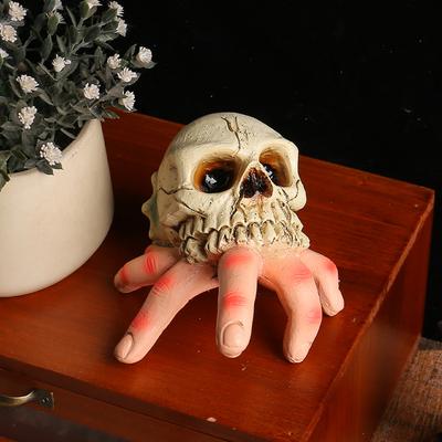 Смола 3D Череп Домашний Фестивальный Декор Ручная роспись Реалистичная Статуэтка Черепа Украшение для Дома/Офиса Вечеринки Настольное Украшение