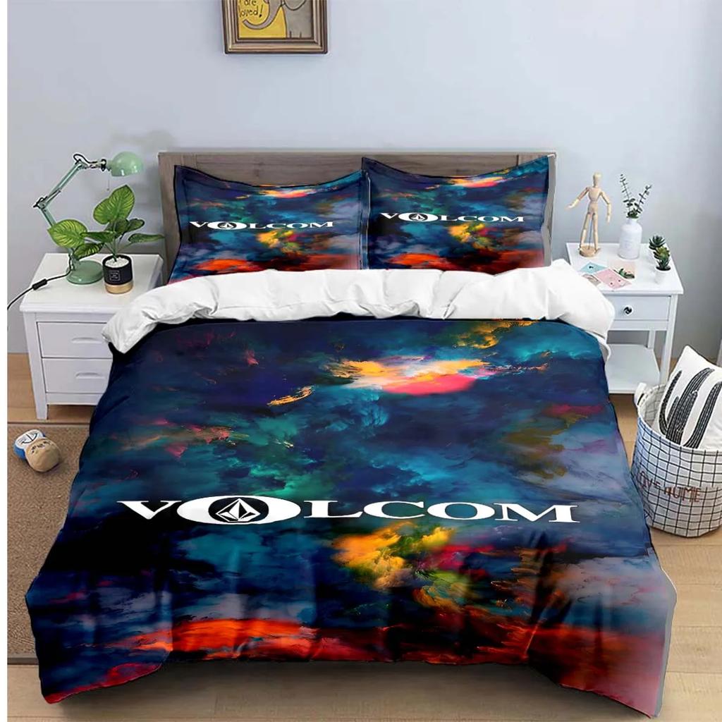 Модные изысканные комплекты постельного белья с принтом V-Volcom, изысканный набор постельных принадлежностей, комплект пододеяльника и одеяла, комплект постельного белья, роскошный подарок