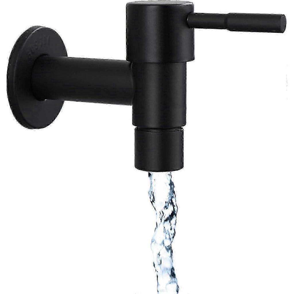 Kitchen Sink Faucet Black Quick Single Cold Faucet Bathroom Stainless Steel Outdoor Faucet Garden Faucet Wall Mounted Washing Machine Faucet For Home