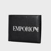 Emporio Armani Простой Логотип Повседневный Портативный Кожаный Кошелек Мужской кошелек Черный EM003591-AF19355-UC001