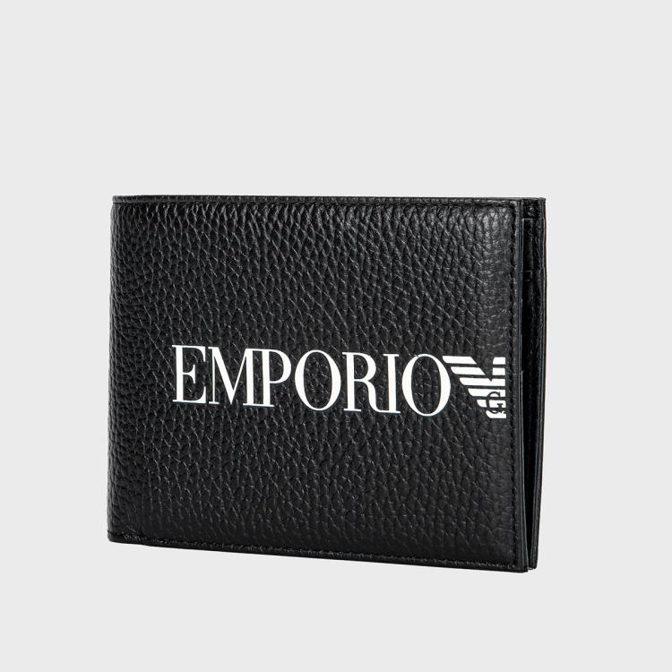 Emporio Armani Простой Логотип Повседневный Портативный Кожаный Кошелек Мужской кошелек Черный EM003591-AF19355-UC001