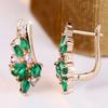 Блестящие белые зеленые серьги-подвески из циркония для женщин, роскошные золотые помолвочные украшения, подарок для женщин