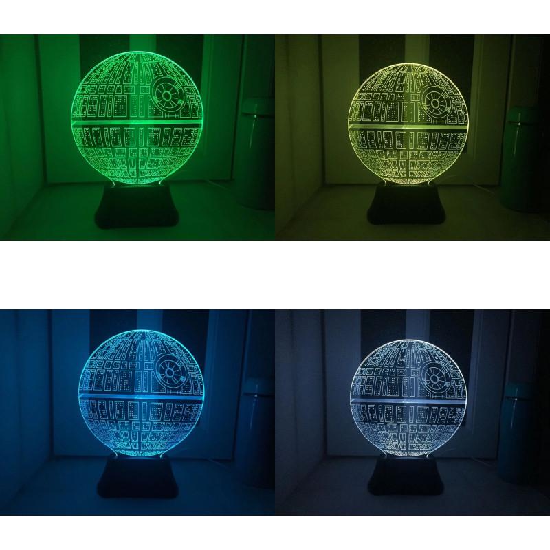 Star Wars Death Star 3d Led Night Light With Touch Control For Bedroom Decor