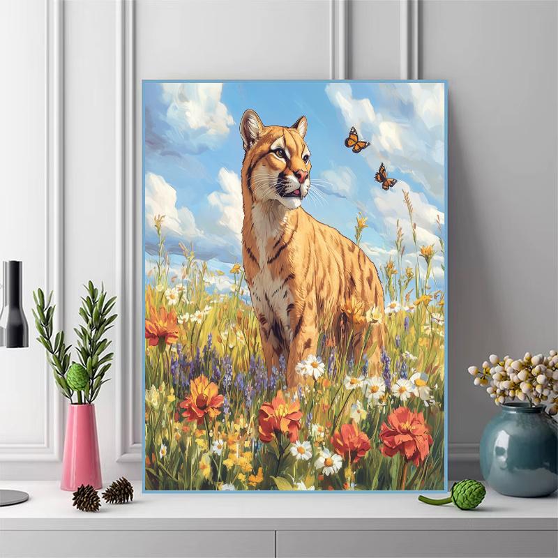Cougar Pattern 3pcs 100% Round Full Drill 5D DIY Diamond Painting Embroidery Cross Stitch Rhinestone Décor