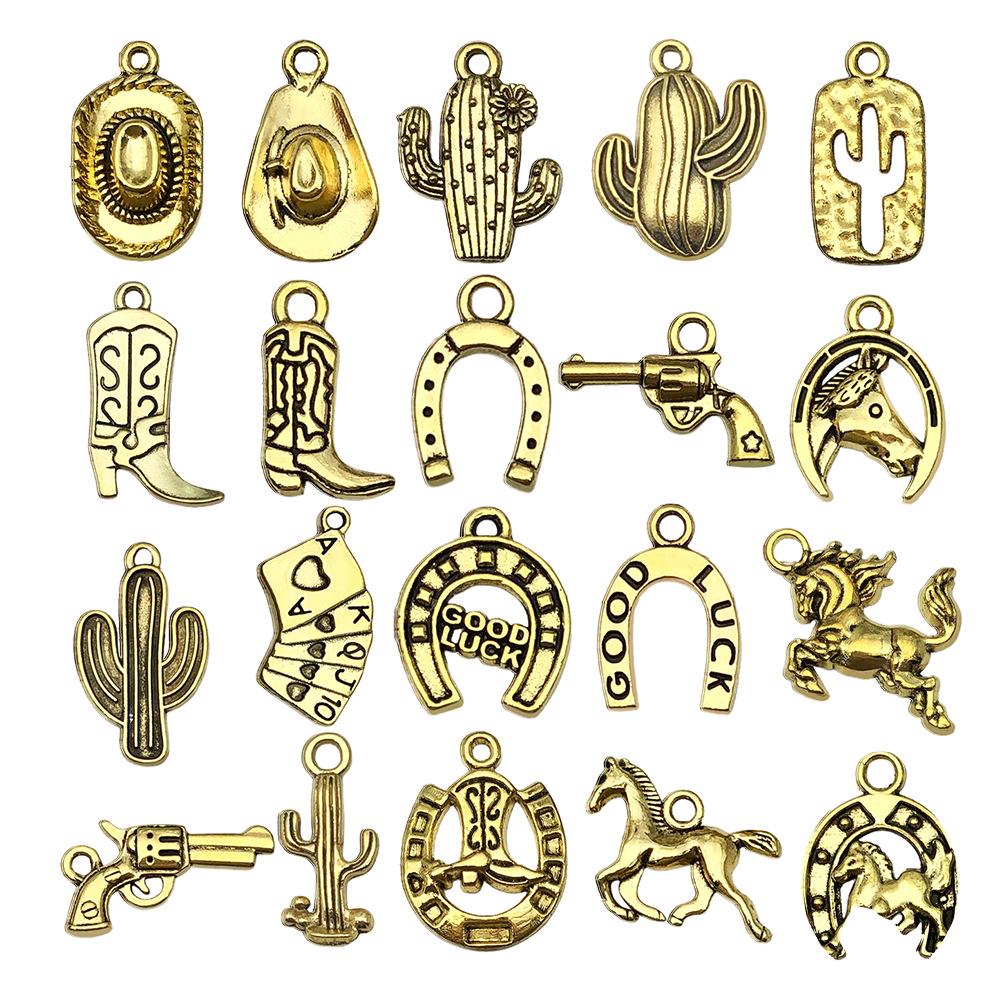 Сделай сам, ручная работа, украшения в стиле западного ковбоя: Подкова, Шляпа, Кактус Подвеска из сплава Шарм для браслета