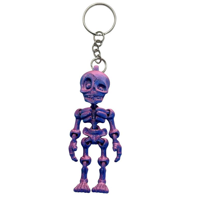 Брелок-подвеска в виде 3D-печатного скелета с подвижными суставами, игрушки для снятия стресса, настольное украшение, поделка для ребенка, подарок на Хэллоуин