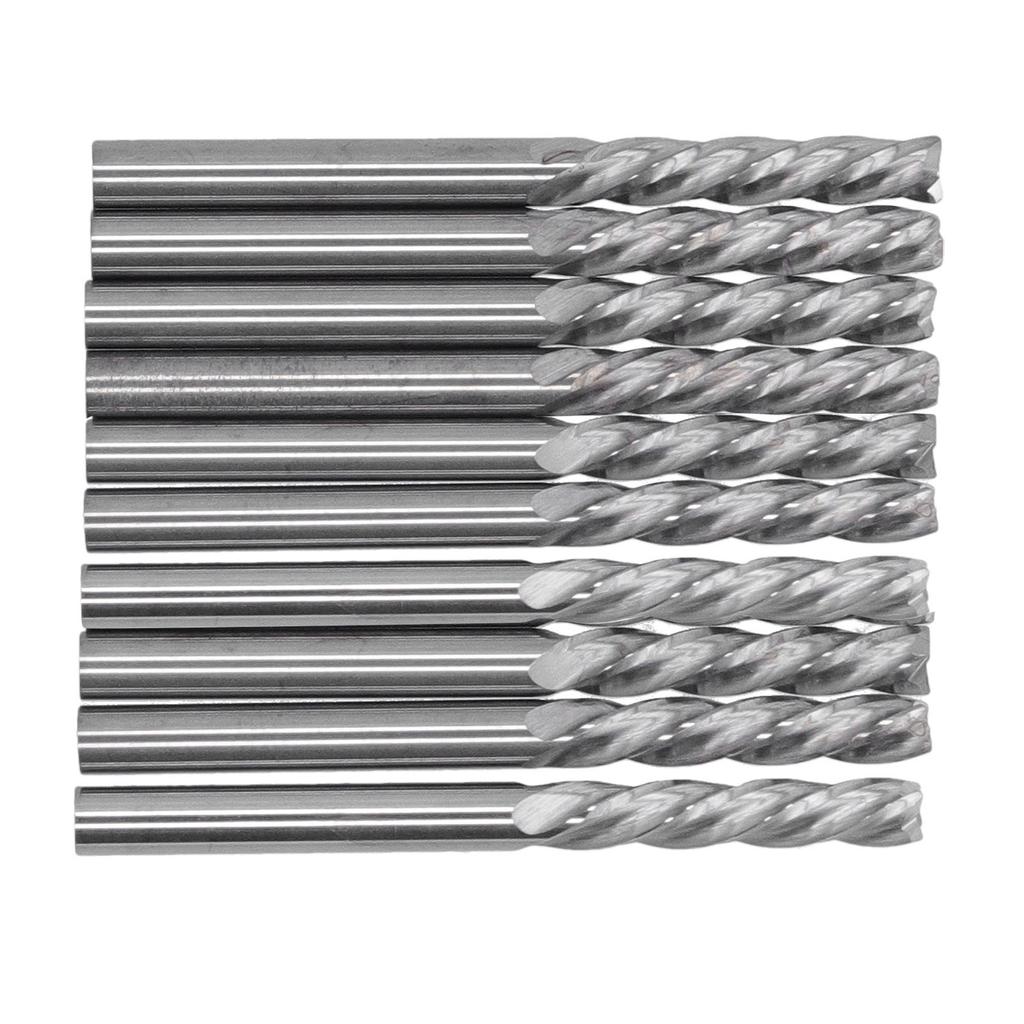 10Pcs 4 Flutes Milling Cutter No Burr Engrave Machine Knife 3.175x15mm for Acrylic MDF PVC
