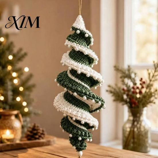 Handmade Gifts for Friends And Family Christmas Ornament Crochet Kit, DIY Spiral Tree Starter Xmas Holiday Craft Supplies Kit Home Decoration,
