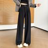 Black Suit Pants Women's Autumn 2 New Casual Pants High Waist Drape Small Straight Loose Wide-leg Pants