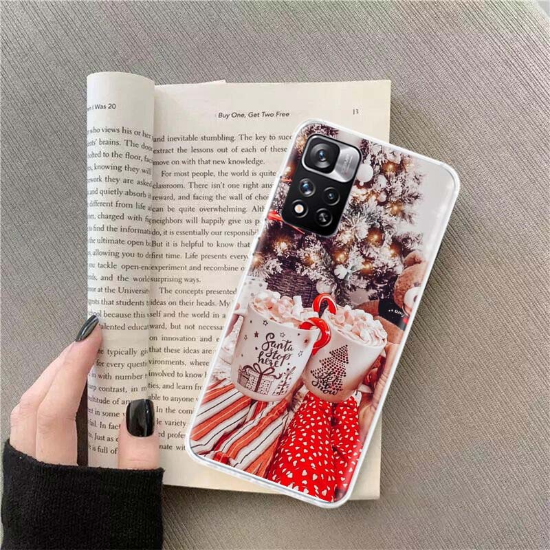 Winter Coffee Christmas Phone Case For Xiaomi Redmi Note 14 Pro 12 Plus 12S 10 11 Pro 4G 5G 9T 9S 8T 10S 11T 11S 11E 9 8 Coque F