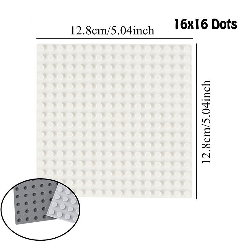 Базовая пластина для конструктора 16x16 точек, Основа для мелких строительных блоков 12,8x12,8 см, Совместима с мини-фигурками