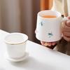 Suet jade porcelain teacup hand-painted personal ceramic office drinking teacup large capacity filter single brewing tea cup water cup
