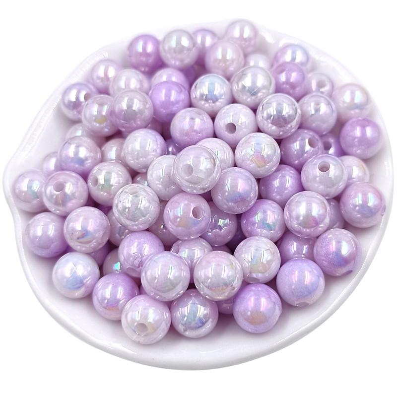 Товары для дома и вечеринок Ожерелье Круглые бусины Мода DIY Серьги Браслет Аксессуары ручной работы Ювелирные изделия Материал бусины AB Цвет 8/10 мм 50 шт. Двухцветный