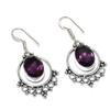Аметист Драгоценный камень 925 Стерлинговое серебро Подарок Ювелирное изделие Серьга 1.77"