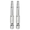 2-Piece Set of T25 Driver Bits, 1/4" Hex Shank, 50mm, S2 Steel, Magnetic, Torx Driver Bits, Tamper-Resistant, Star Bit, Torx Head for Drivers,