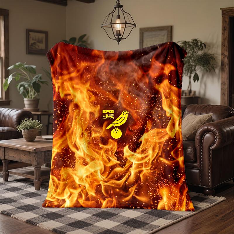 Norwich City Football Print Flannel Blanket Soft Warm Sofa Bed Throw Blanket For Home Office Bedroom