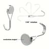 4Pcs Versatile Heavy-Duty Magnetic Hooks E16 Swivel Neodymium Metal Shell Non Perforated Multipurpose Hanging Solutions for Home