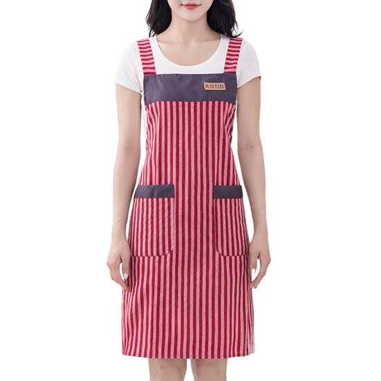 Модный хлопковый фартук в полоску, многоразовый, маслостойкий