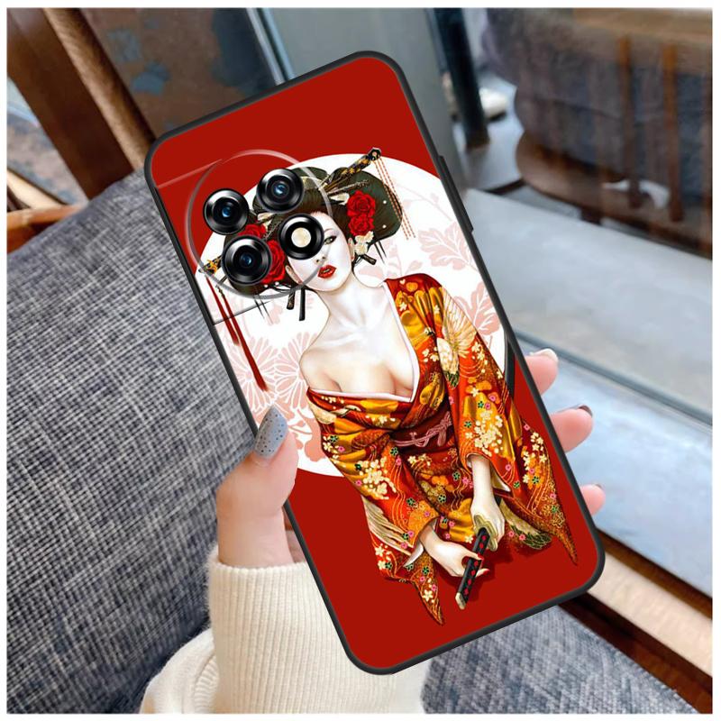 Японский чехол с гейшей для OnePlus 13R 13T 12R 10R 10T 15 13 12 11 10 9 Pro Nord 5 CE 2 3 4 Lite N20 N30 Чехол