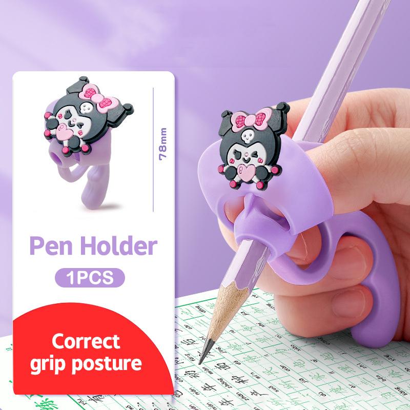 Силиконовые ручки для карандашей для детей, держатель для карандашей для письма, пять фиксированных пальцев, ручка для коррекции осанки при письме
