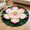 Lotus-shaped living room kneeling mat, round floor mat, 3D visual crystal velvet meditation mat, Zen Buddhist prayer mat
