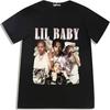 Хип-Хоп Рэпер Lil Baby Футболка 90-х Винтажная Графическая Футболка Хлопковая Короткий Рукав Футболки Харадзюку Футболки Черный