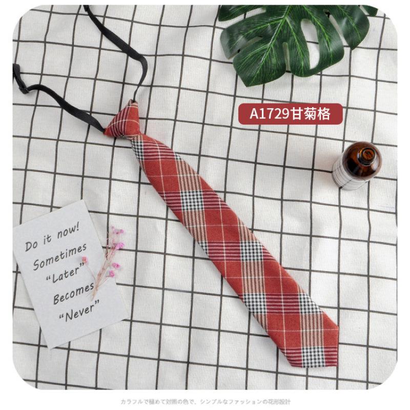 Small Tie Male and Female Students College Style Lazy Plaid Harajuku Trend Japanese JK Uniform