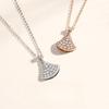 Full Diamond Small Skirt Necklace Female Korean Version Ins Niche Design Pendant Fan Collarbone Chain Sweater Chain