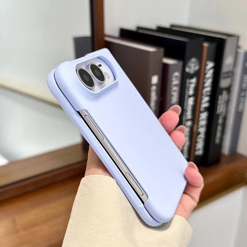Корейский Чехол для Телефона Candy Color Для iPhone Duo Cover Модный Простой Однотонный Жесткий Чехол Для Ultra 18 Складной Чехол Милый Funda