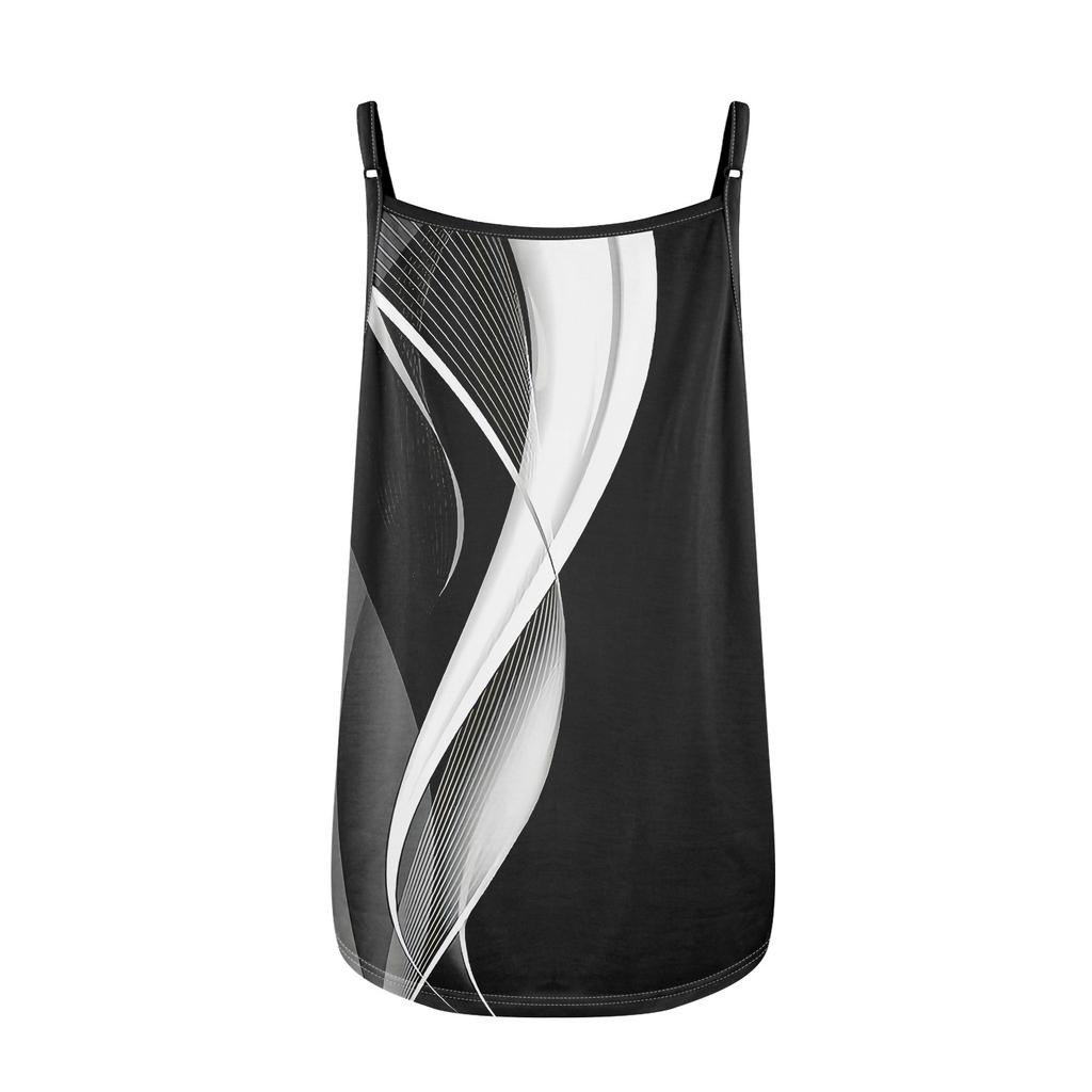 Womens Summer Tank Tops Pleated O Neck Printing Casual Top Tank Tops For Women Loose Fit Sleeveless Shirts