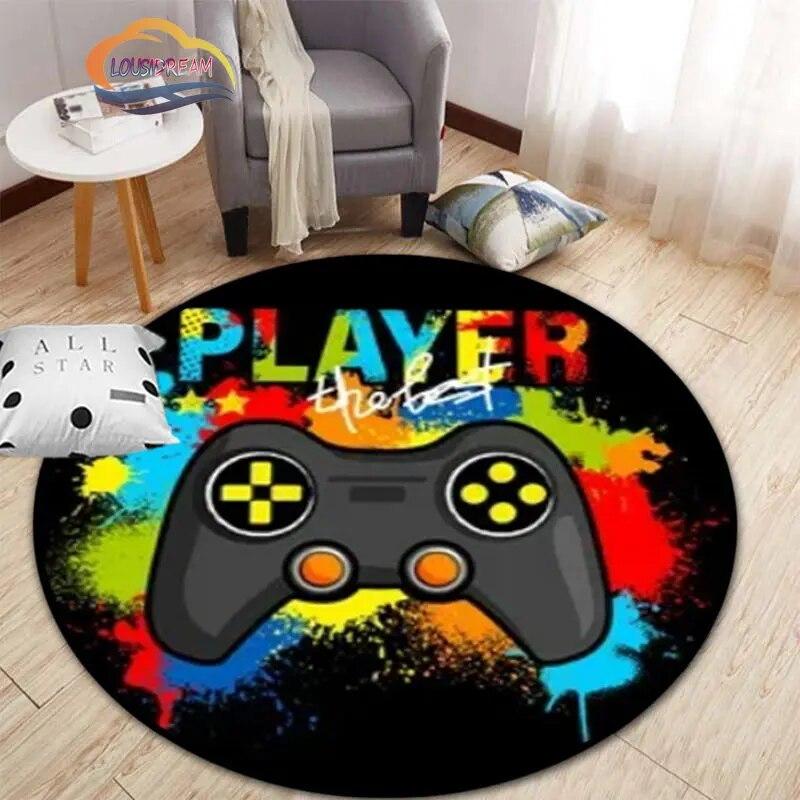 3D игровой контроллер круглый ковер, коврик для гостиной, спальни, детской комнаты, круговая игровая декорация подарок