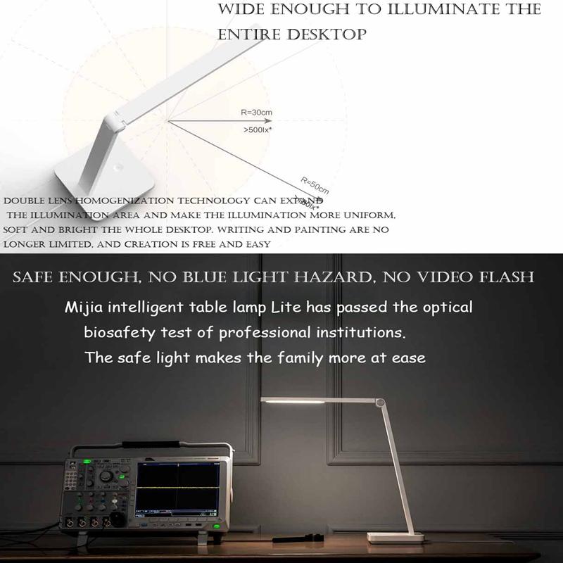 Xiaomi Умная настольная лампа Mijia Lite, интеллектуальная светодиодная настольная лампа Mi, защита глаз, 4000 К, 600 лм, настольный светильник с затемнением, ночное приложение Mihome